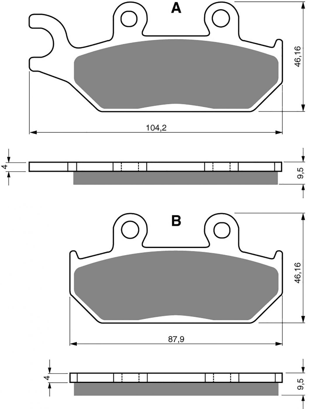 Goldfren Ad Brake Pads - 700033GA image