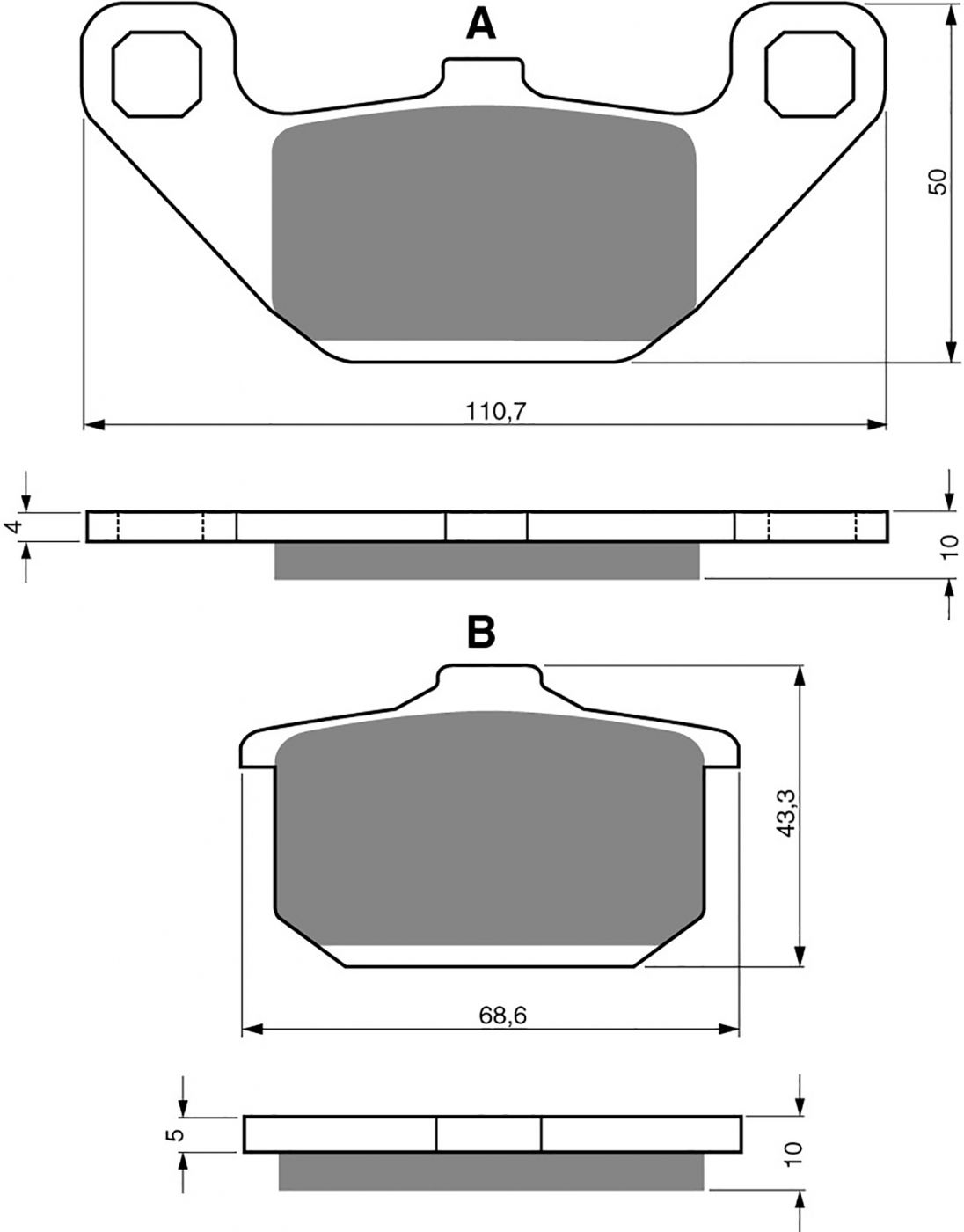 Goldfren Ad Brake Pads - 700037GA image