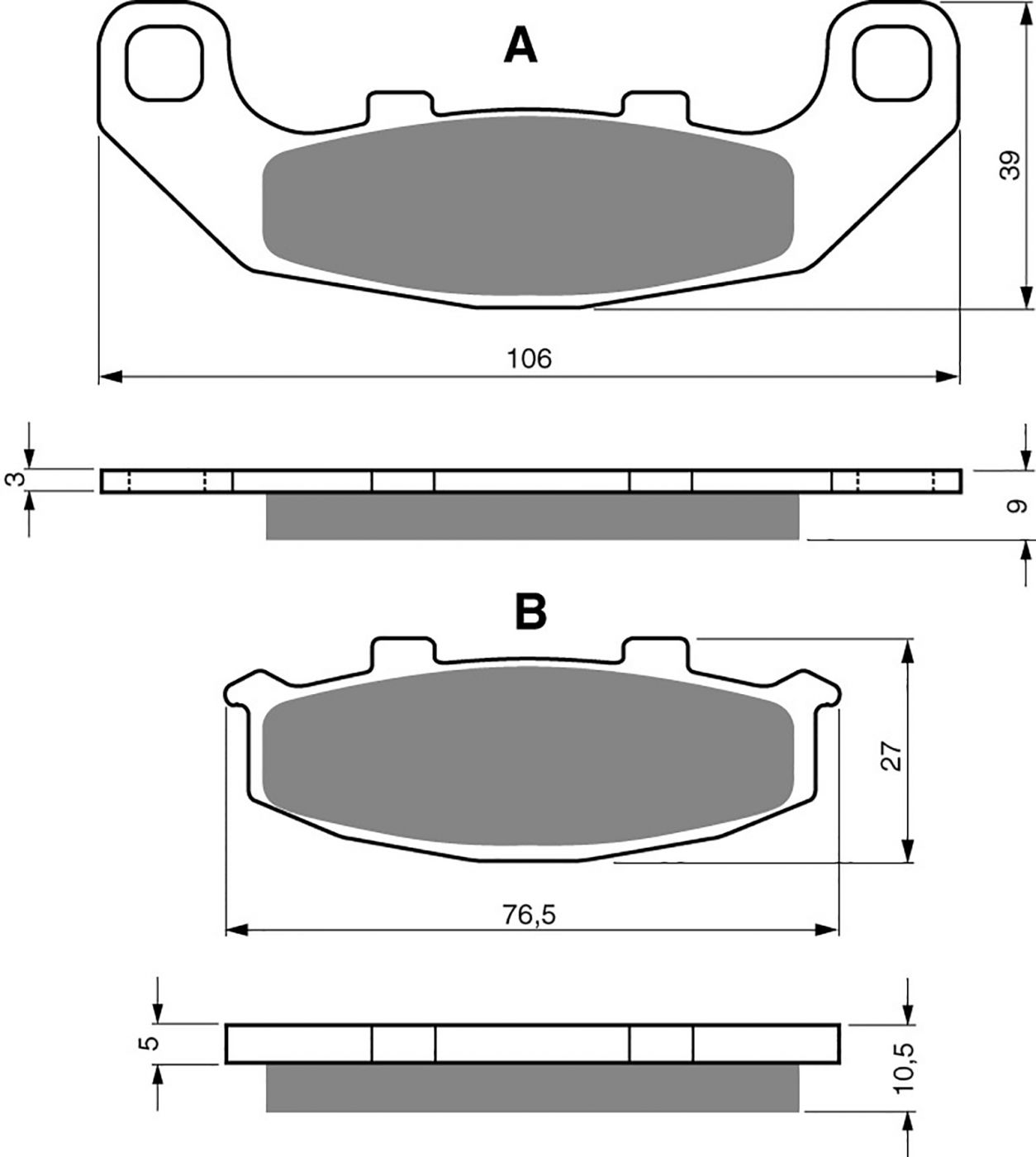 Goldfren Ad Brake Pads - 700044GA image