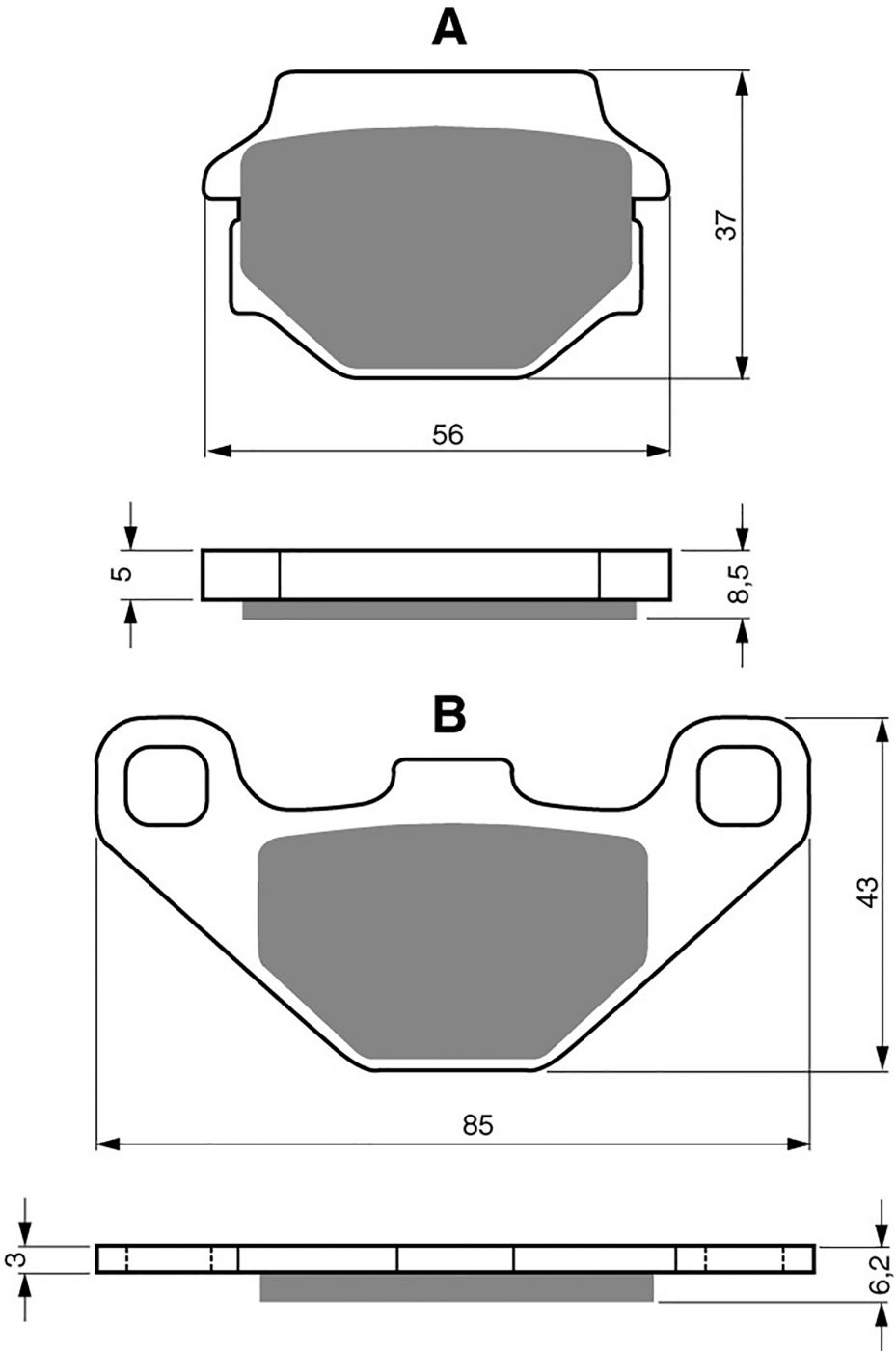 Goldfren Ad Brake Pads - 700086GA image