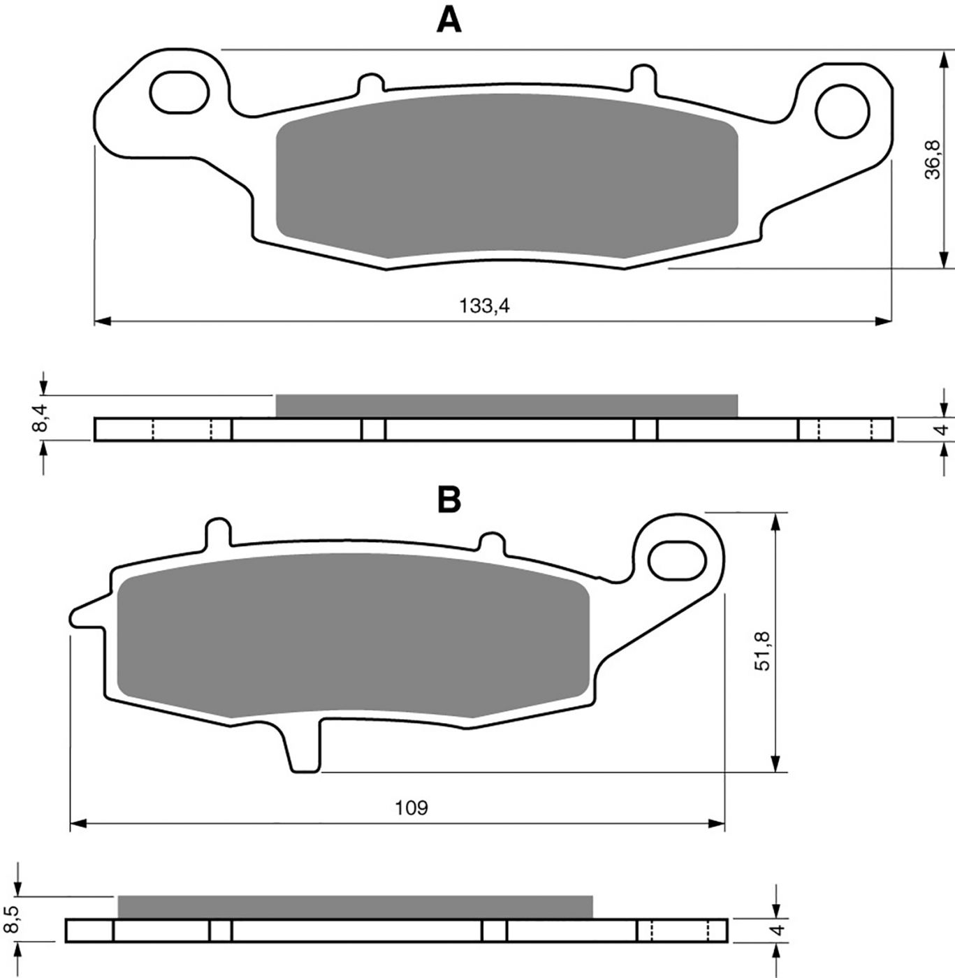 Goldfren Ad Brake Pads - 700124GA image