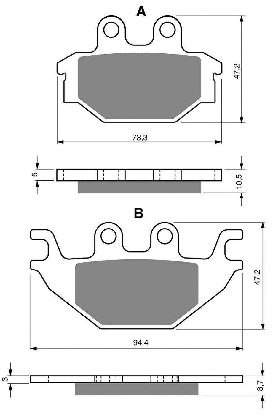 Goldfren K5 Brake Pads - 700230GK image