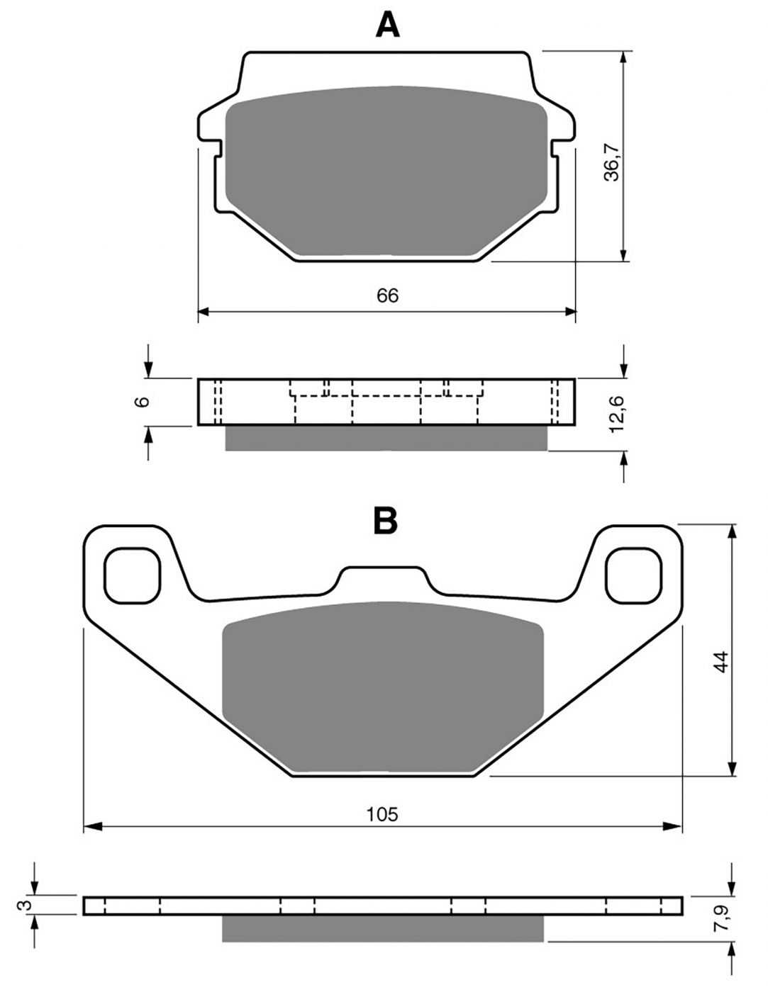 Goldfren Ad Brake Pads - 700237GA image