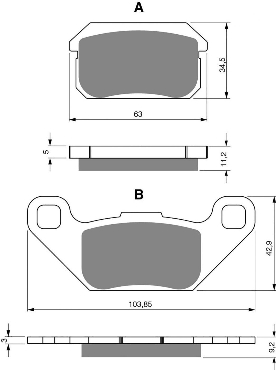 Goldfren Ad Brake Pads - 700283GA image