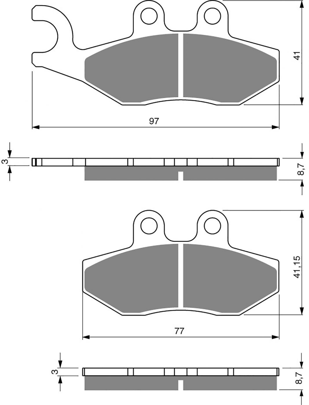 Goldfren S33 Brake Pads - 700293GS image