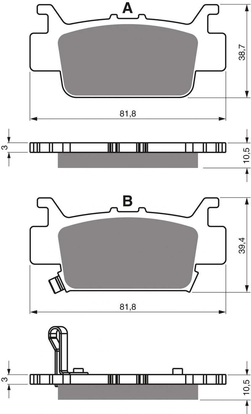 Goldfren Ad Brake Pads - 700385GA image