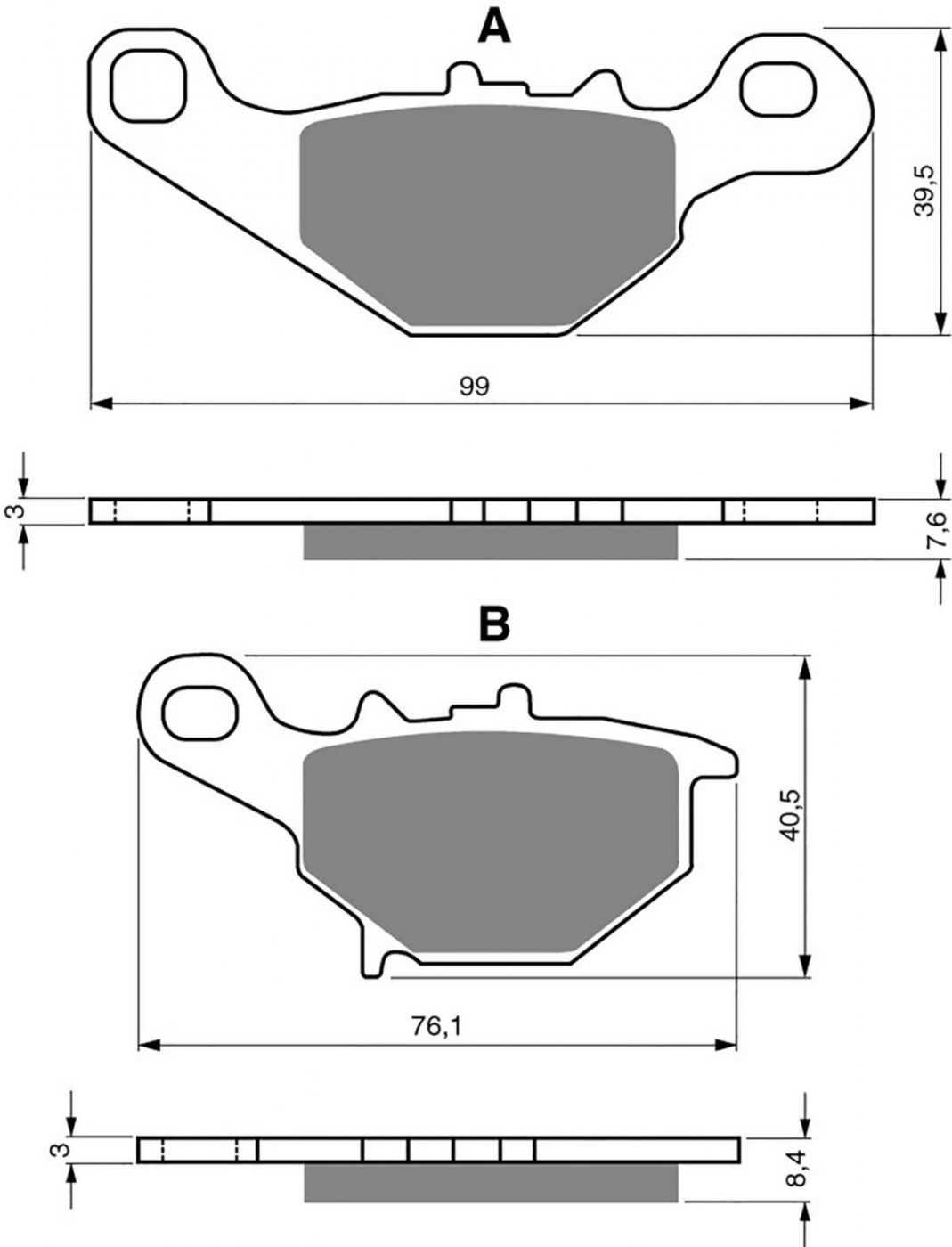Goldfren 231-S33 FA405 Pair VD9030 Disc Pads